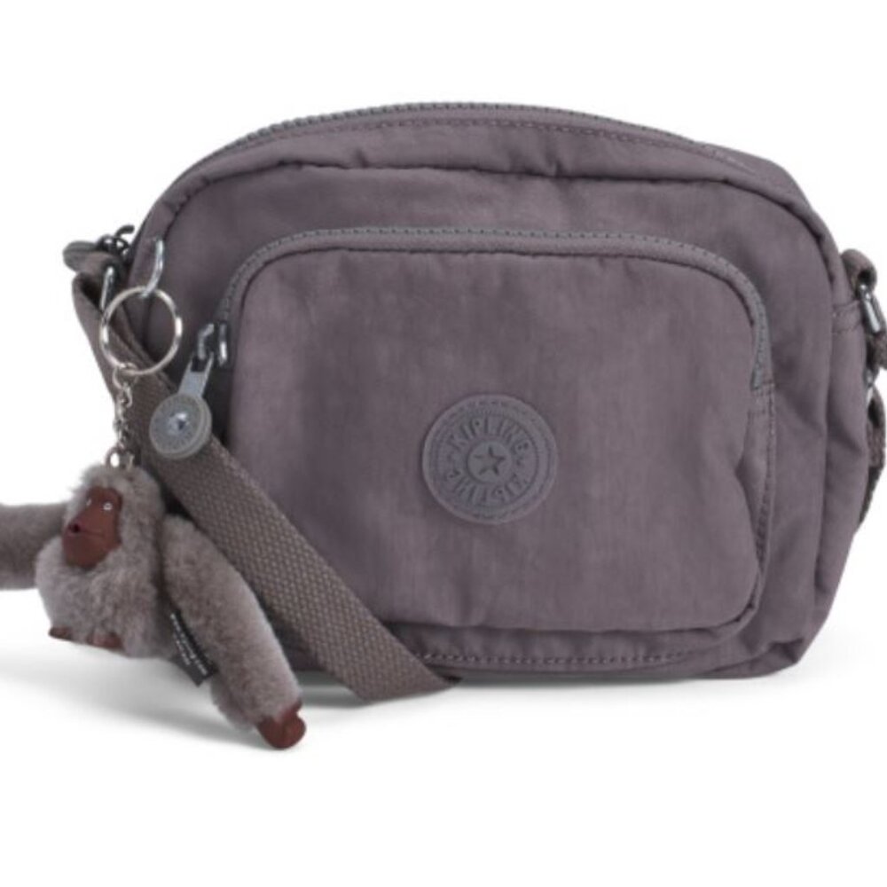 NWT KIPLING Oft Cool Grey Tonal Nylon Hubei Crossbody